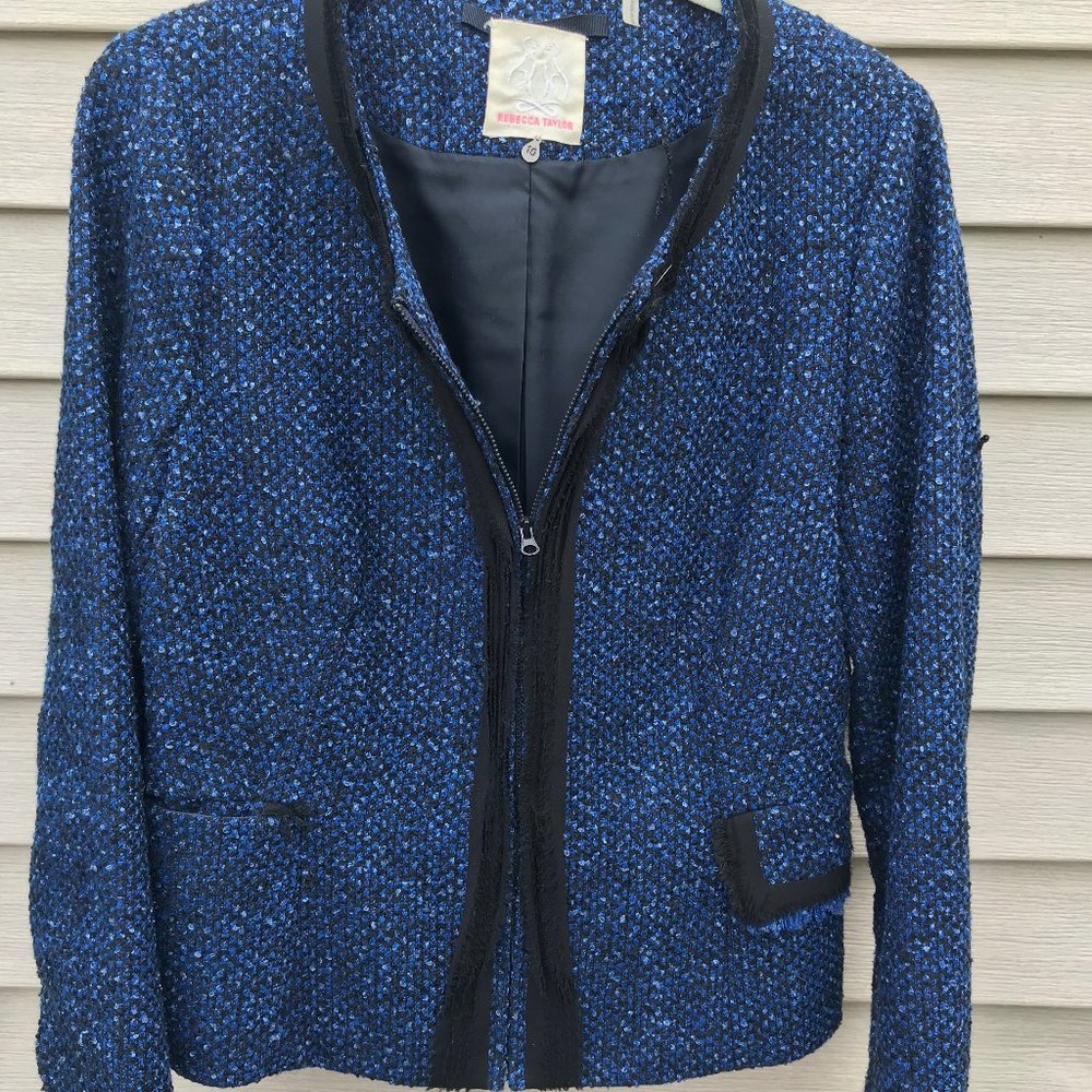 Rebecca Taylor tweed rough hem jacket.